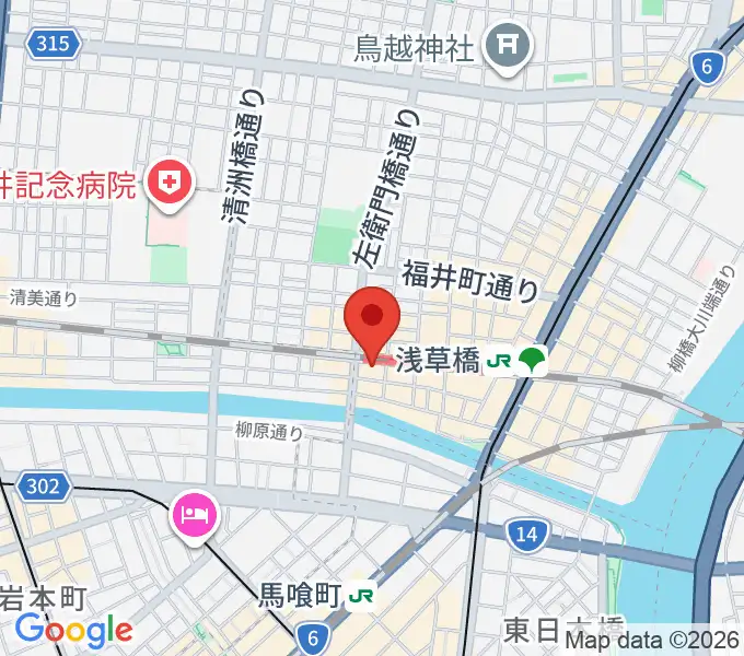 浅草橋マンホールの地図