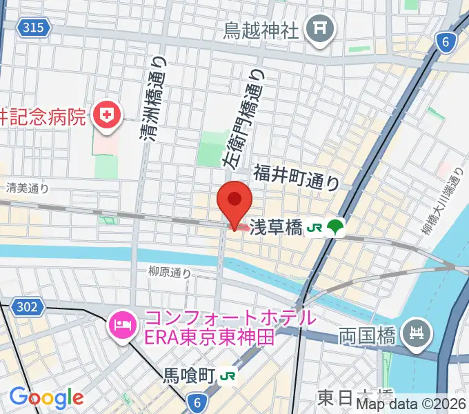 浅草橋マンホールの地図