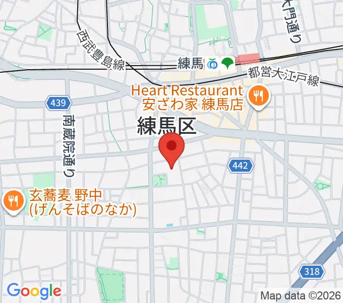練馬区立生涯学習センターの地図