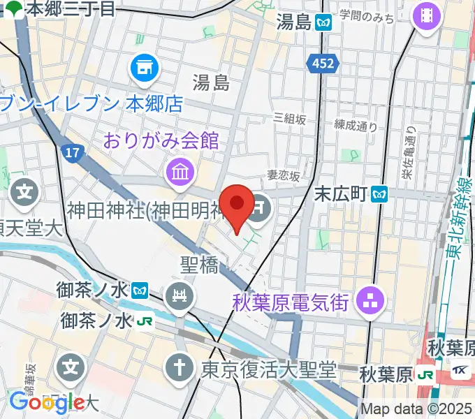 神田明神ホールの地図