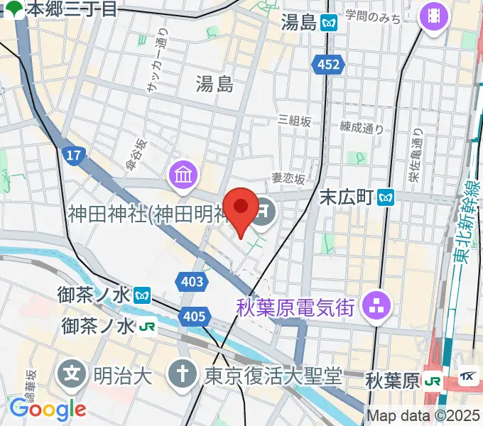 神田明神ホールの地図