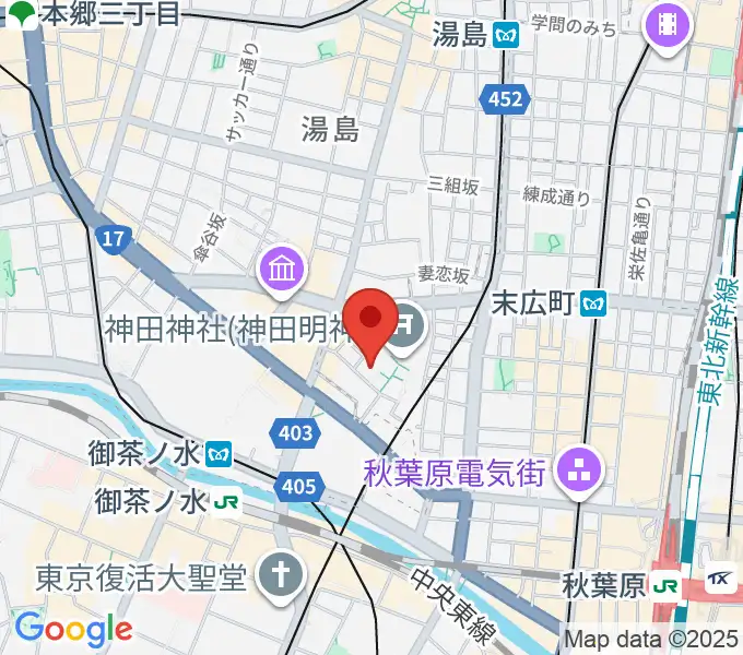 神田明神ホールの地図