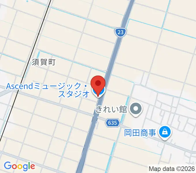 Ascendミュージック・スタジオの地図
