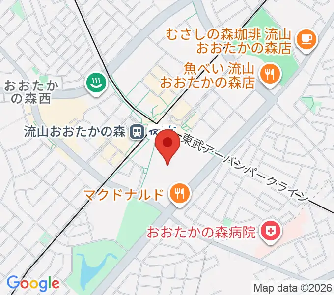 TOHOシネマズ流山おおたかの森の地図