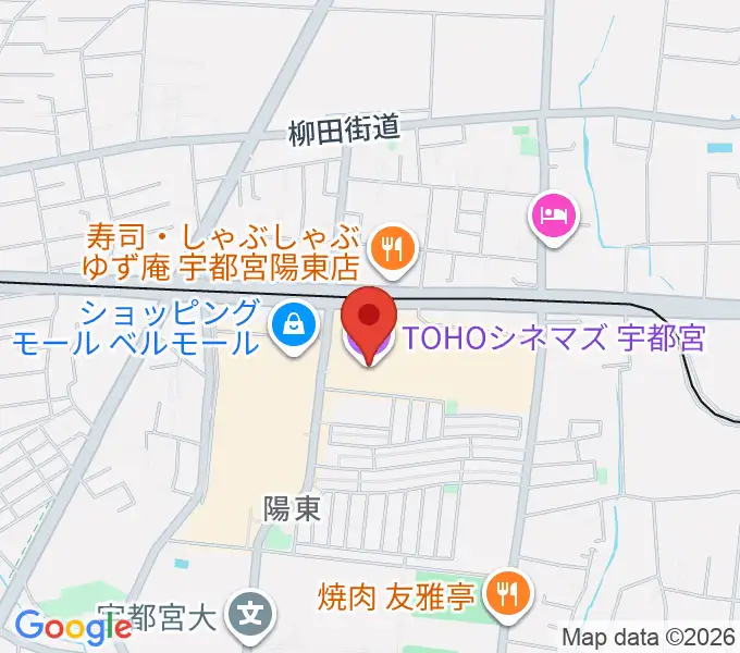 TOHOシネマズ宇都宮の地図