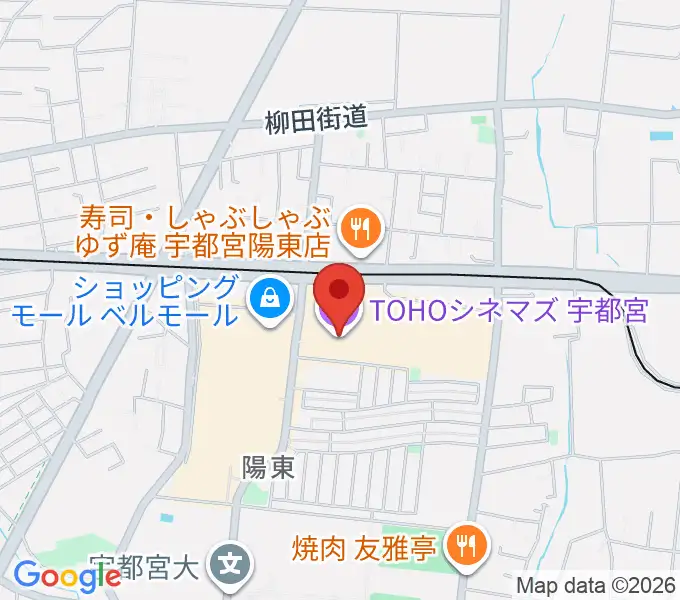 TOHOシネマズ宇都宮の地図