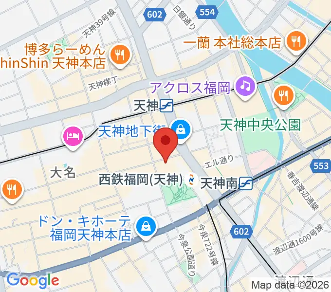 TOHOシネマズ天神・ソラリア館の地図