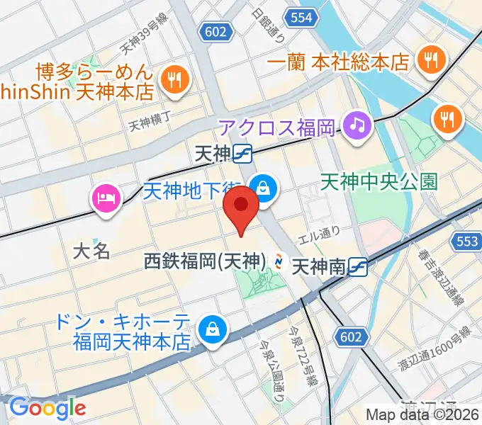 TOHOシネマズ天神・ソラリア館の地図