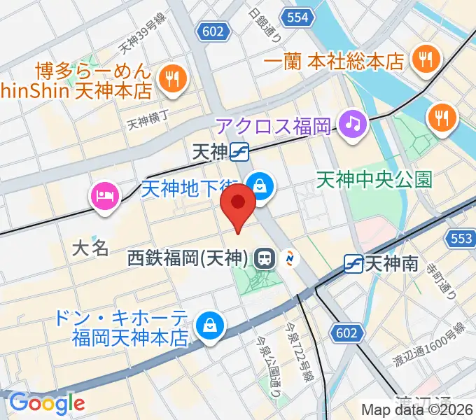 TOHOシネマズ天神・ソラリア館の地図