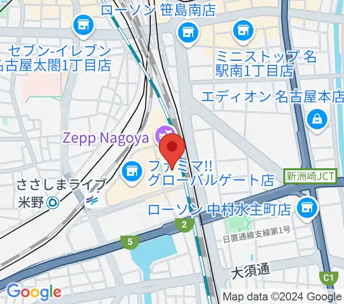 109シネマズ名古屋の地図