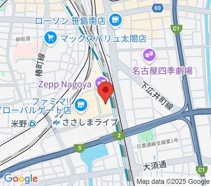 109シネマズ名古屋の地図