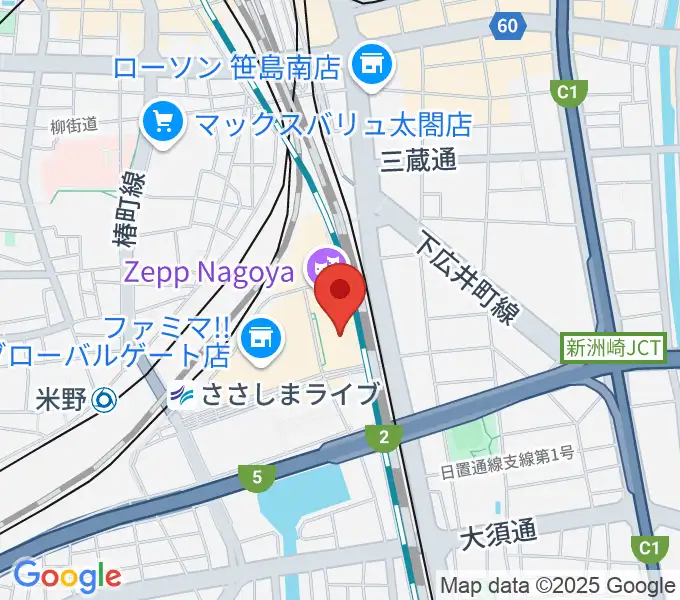 109シネマズ名古屋の地図