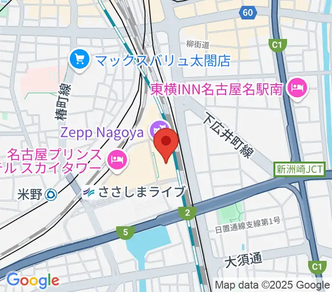 109シネマズ名古屋の地図