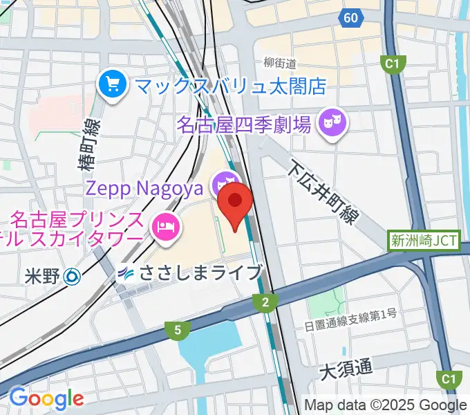 109シネマズ名古屋の地図