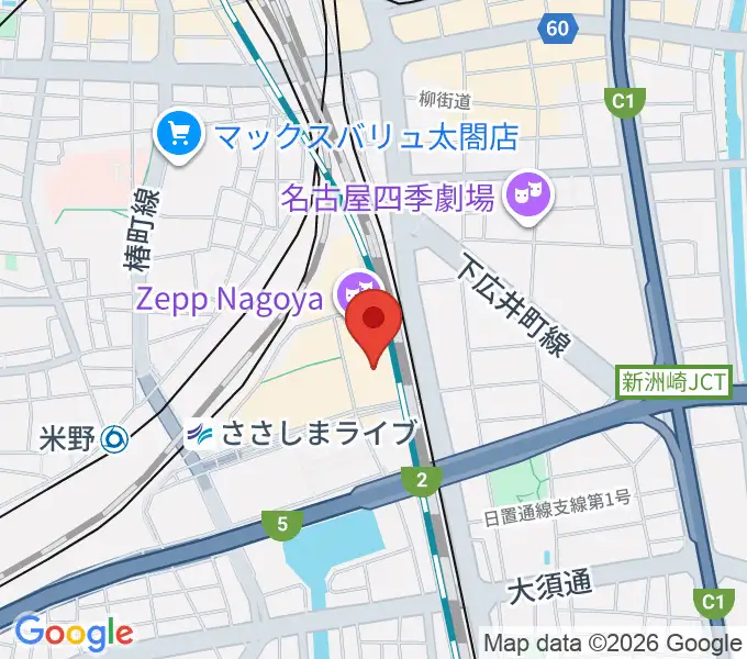 109シネマズ名古屋の地図