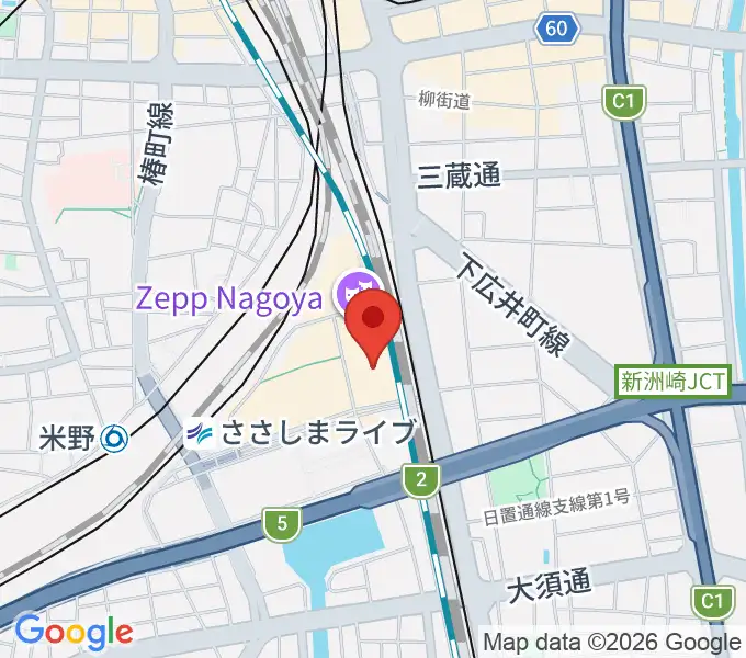 109シネマズ名古屋の地図