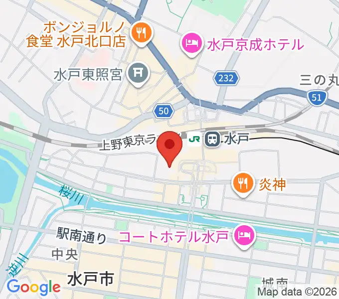 ユナイテッド・シネマ水戸の地図