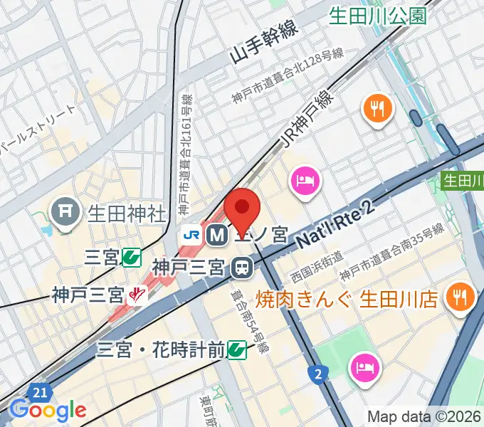 OSシネマズミント神戸の地図