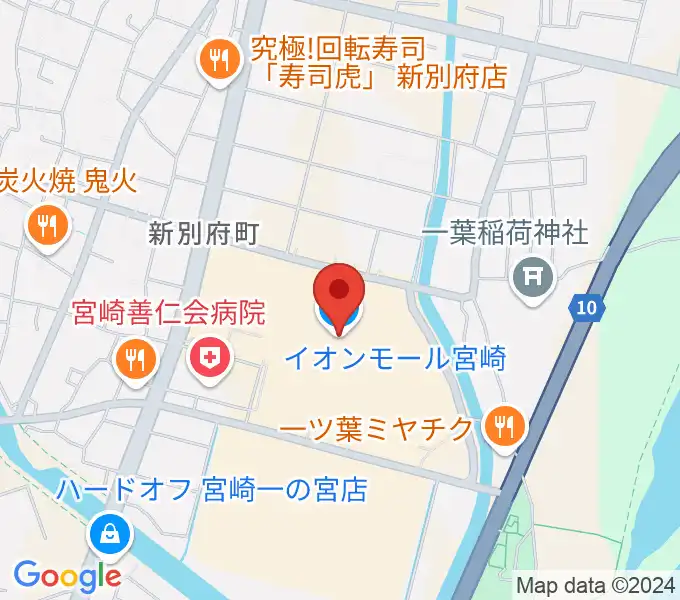 セントラルシネマ宮崎の地図