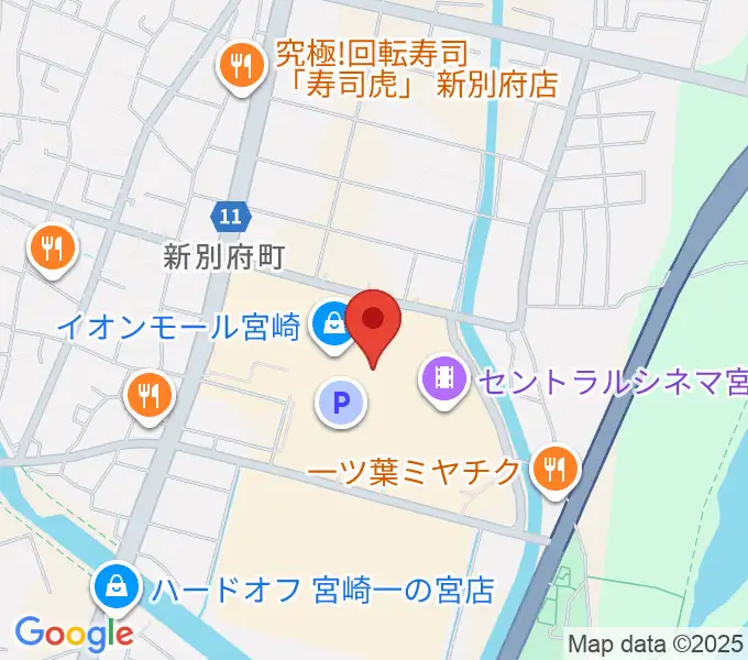 セントラルシネマ宮崎の地図