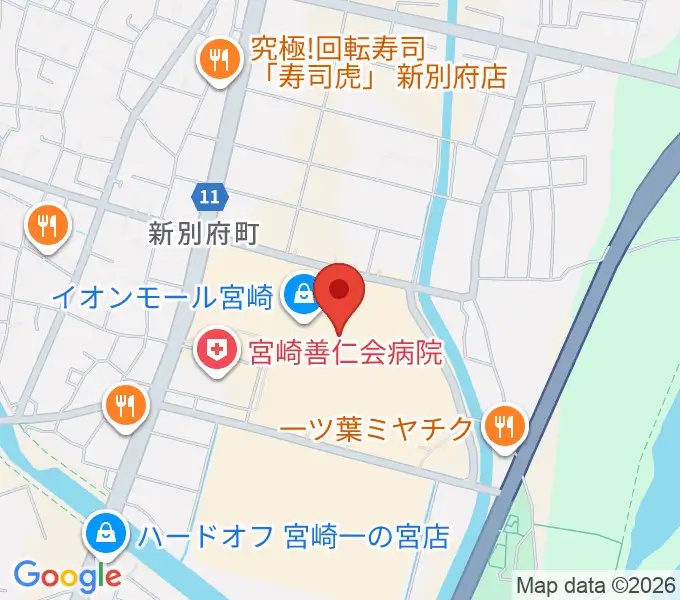 セントラルシネマ宮崎の地図