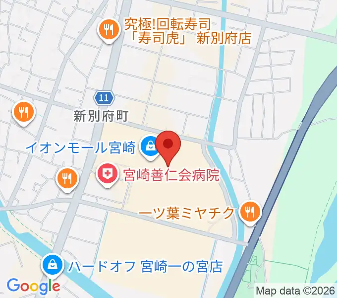 セントラルシネマ宮崎の地図