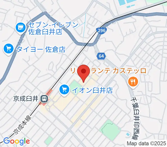 佐倉ハーモニーホールの地図