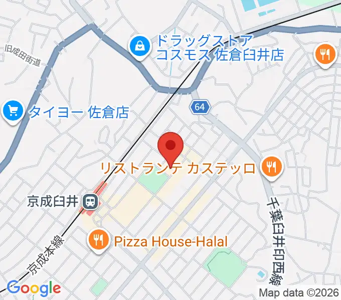 佐倉ハーモニーホールの地図
