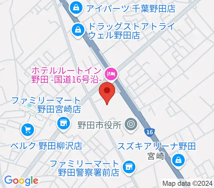 野田ガスホールの地図