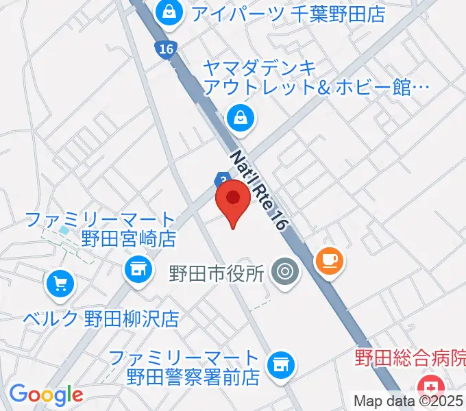 野田ガスホールの地図