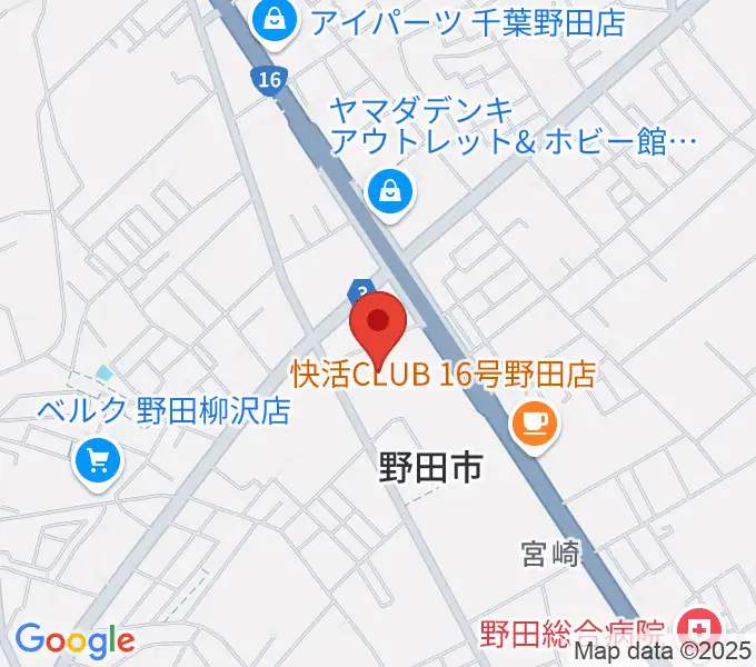 野田ガスホールの地図