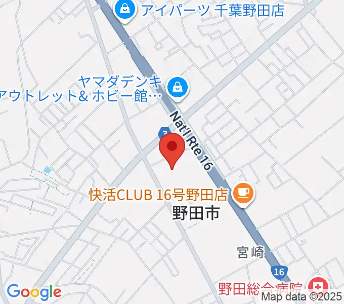 野田ガスホールの地図