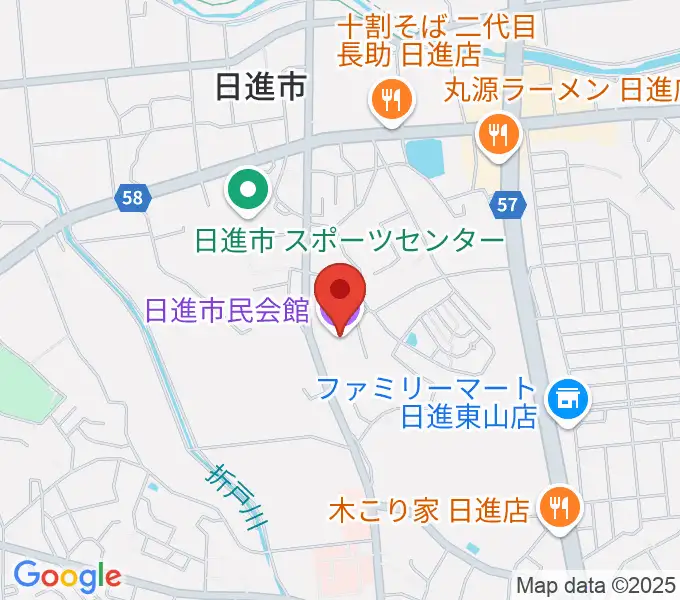 日進市民会館の地図
