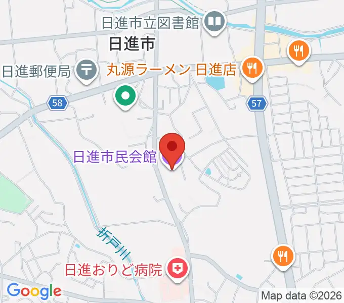 にっしんマスプロ市民会館の地図