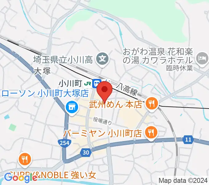 小川町民会館 リリックおがわの地図