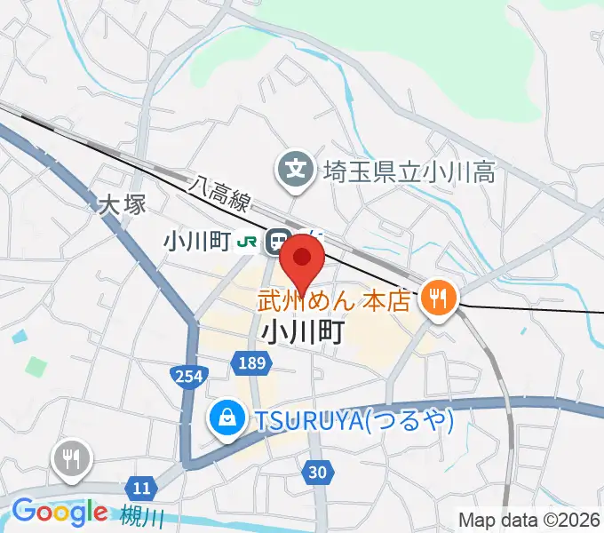 小川町民会館 リリックおがわの地図