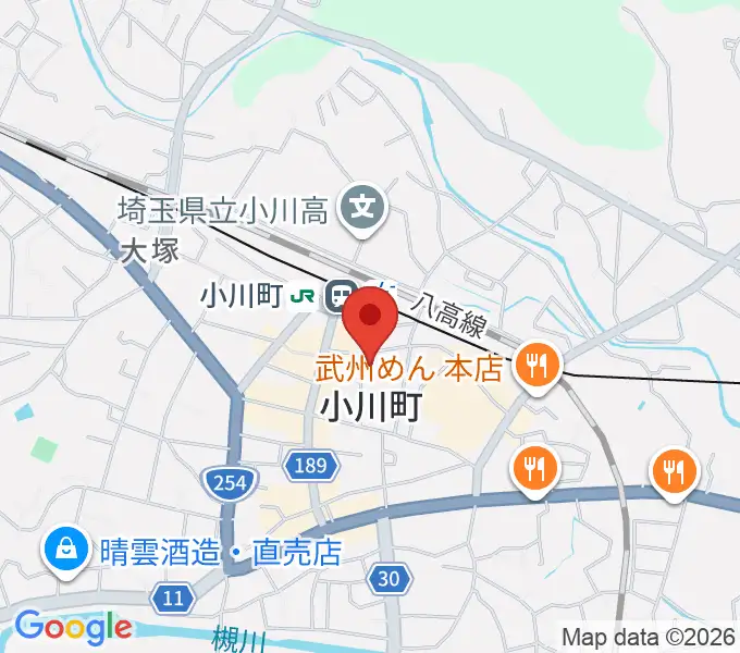 小川町民会館 リリックおがわの地図