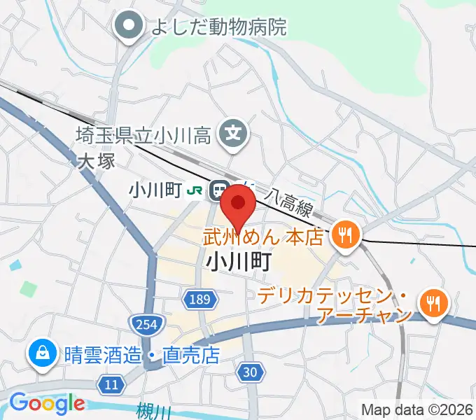 小川町民会館 リリックおがわの地図
