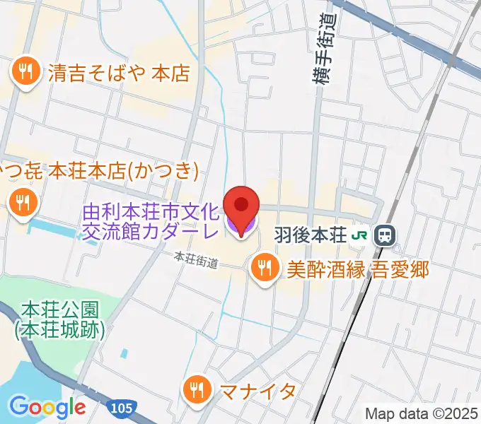 由利本荘市文化交流館カダーレの地図