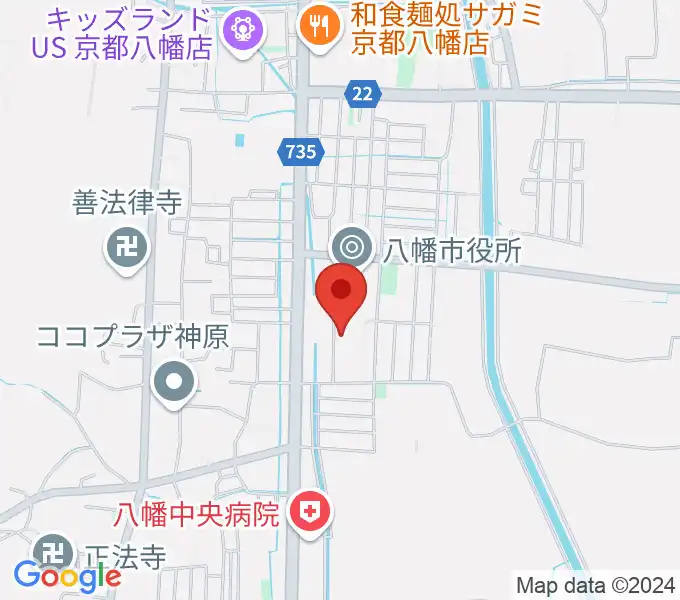 八幡市文化センターの地図