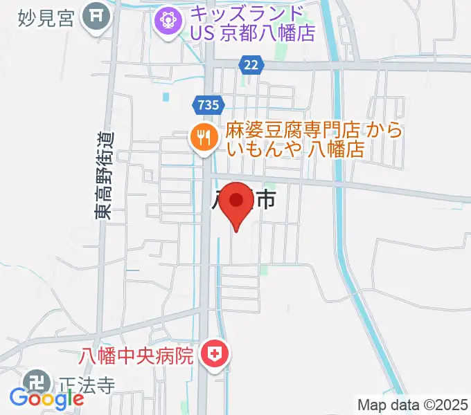 八幡市文化センターの地図