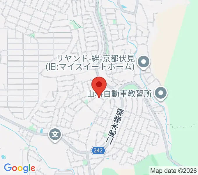 宇治市アンダンテピアノ教室の地図