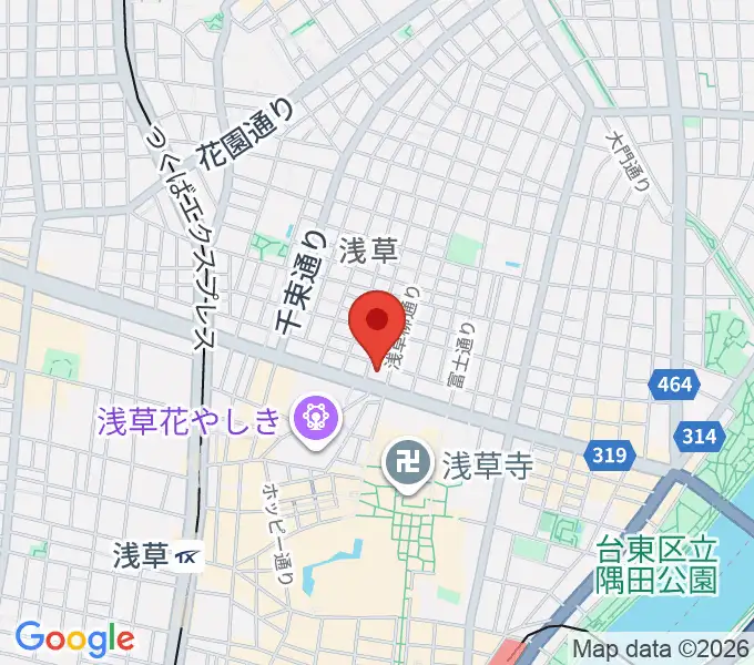 雷5656会館 ときわホールの地図