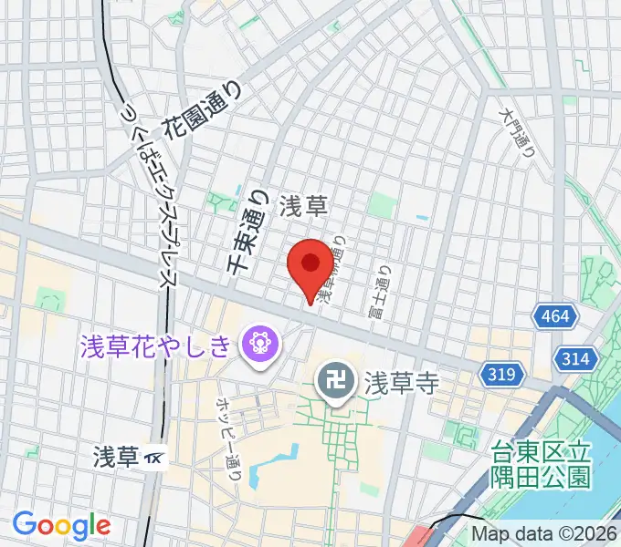 雷5656会館 ときわホールの地図