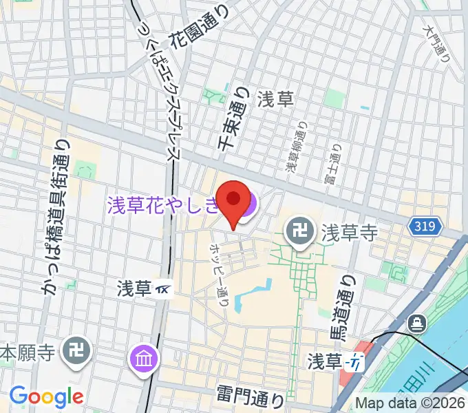 浅草花劇場の地図