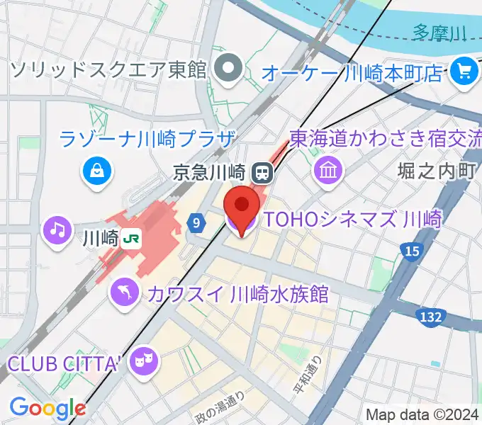 TOHOシネマズ川崎の地図