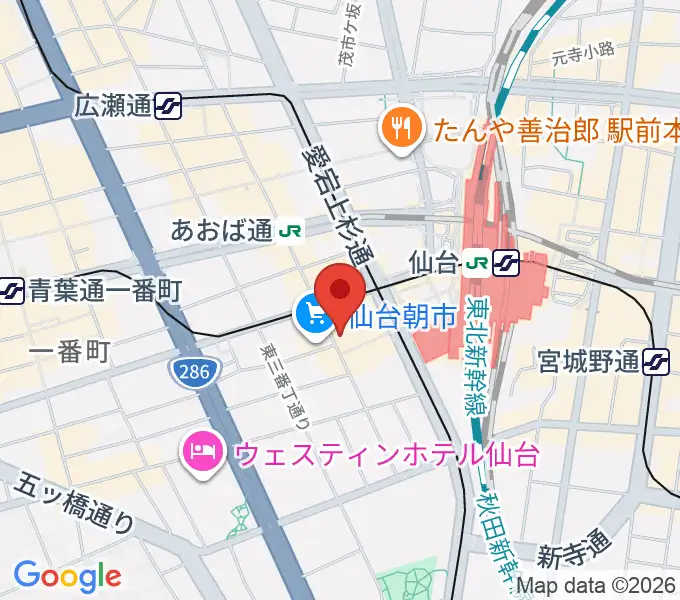 TOHOシネマズ仙台の地図