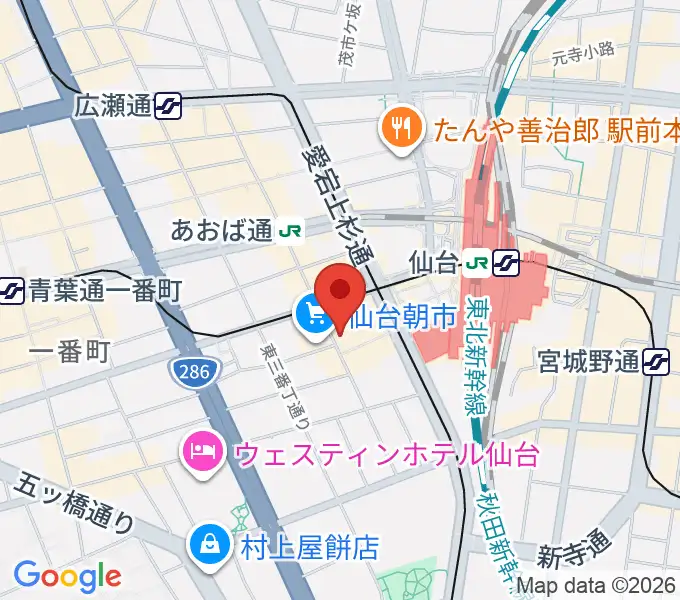 TOHOシネマズ仙台の地図