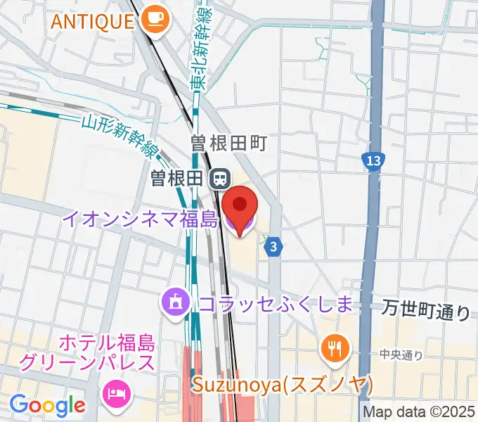イオンシネマ福島の地図