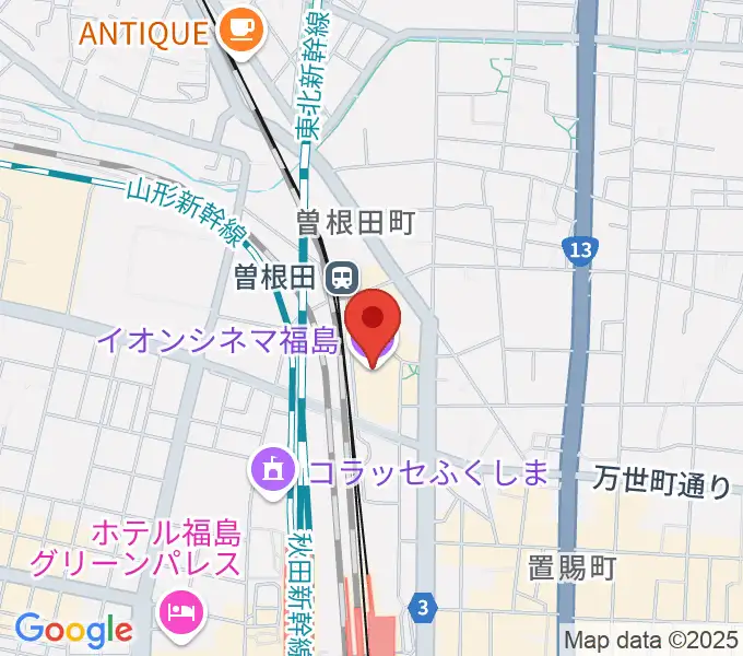 イオンシネマ福島の地図